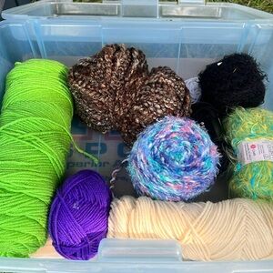 Bundle of knitting, crochet or Crafters yarn. Great for small projects pom poms